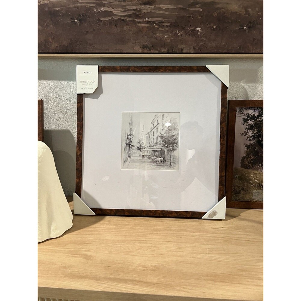 20"x20" Black and White Landscape Wall Art - Threshold designed w/ Studio McGee
